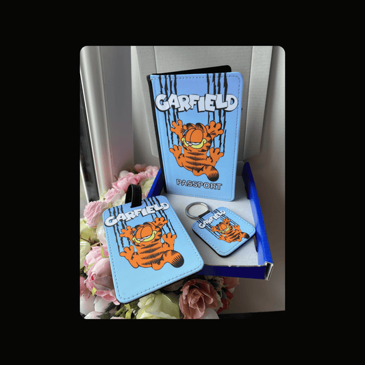 Garfield PU Material Passport Holder Gift Set
