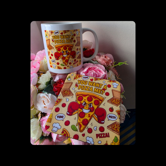 Pizza Adult Humour 11oz (330ml) Ceramic Mug & Coaster