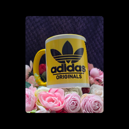 Adidas Trefoil Yellow & Black Two Colour 11oz (330ml) Ceramic Mug
