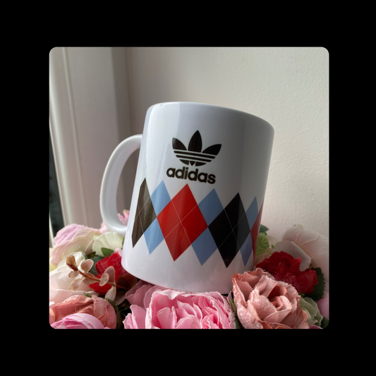 Adidas Originals Argyle Golf 80’s Football Casual Style White 11oz (330ml) Mug