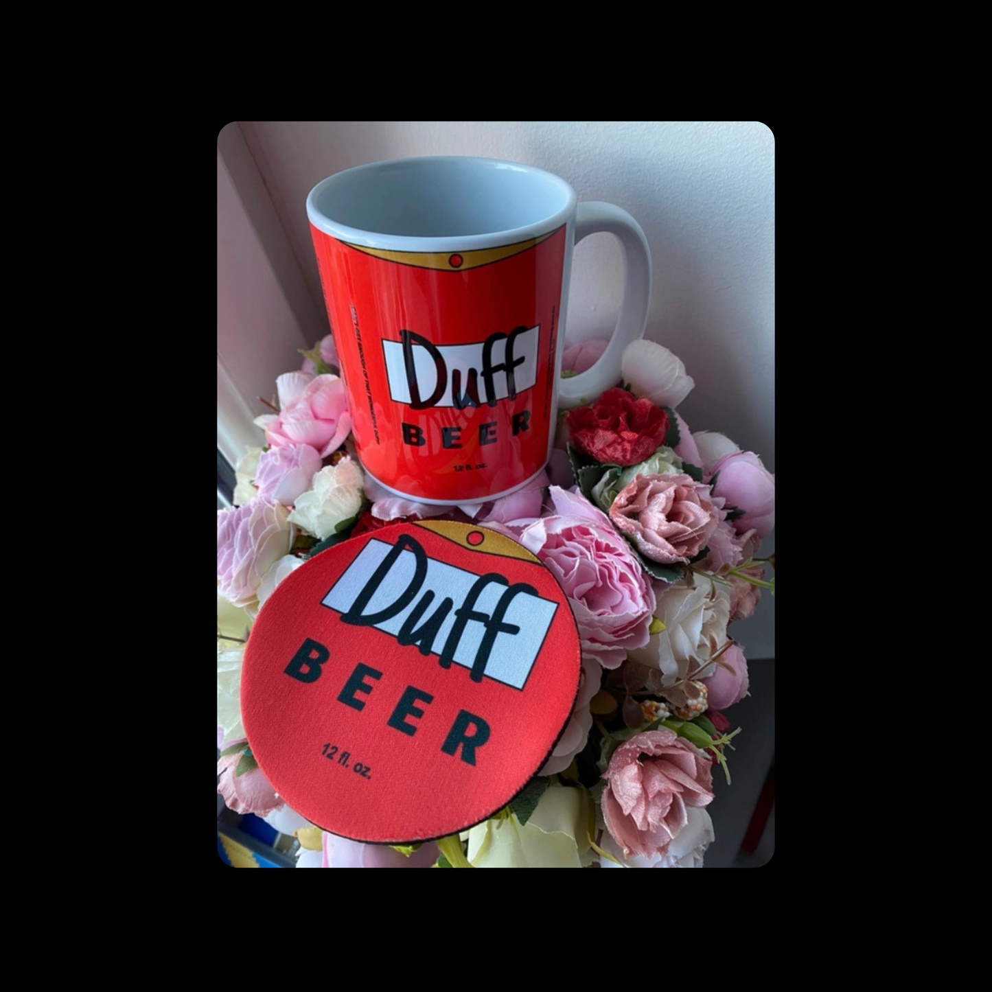 The Simpsons Duff Beer 11oz (330ml) Ceramic Mug & Coaster