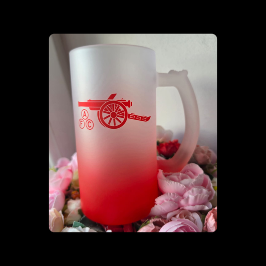 Arsenal 1978-1979 Badge 16oz (474ml) Red & White Frosted Stein