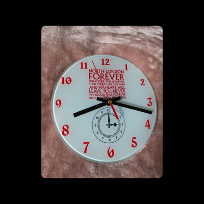 Arsenal North London Forever Lyrics Clock End Clock Round Glass Clock 20cm (8")