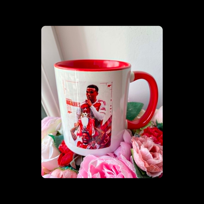 Arsenal Champions Gabriel Red & White 11oz (330ml) Ceramic Mug