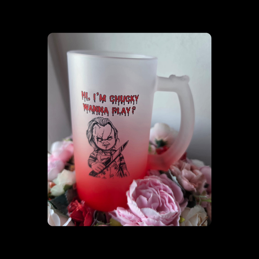 Child’s Play Chucky Horror 16oz (474ml) Red & White Frosted Stein