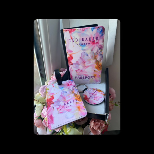 Ted Baker Floral PU Material Passport Holder Gift Set
