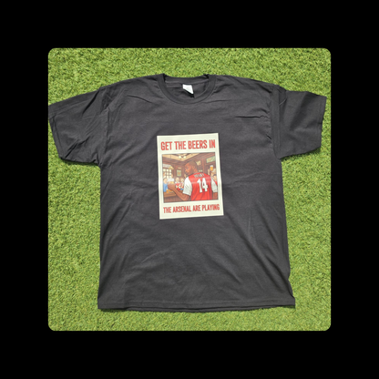 Arsenal Henry Get The Beers In Short Sleeved 100% Cotton Red T-Shirt