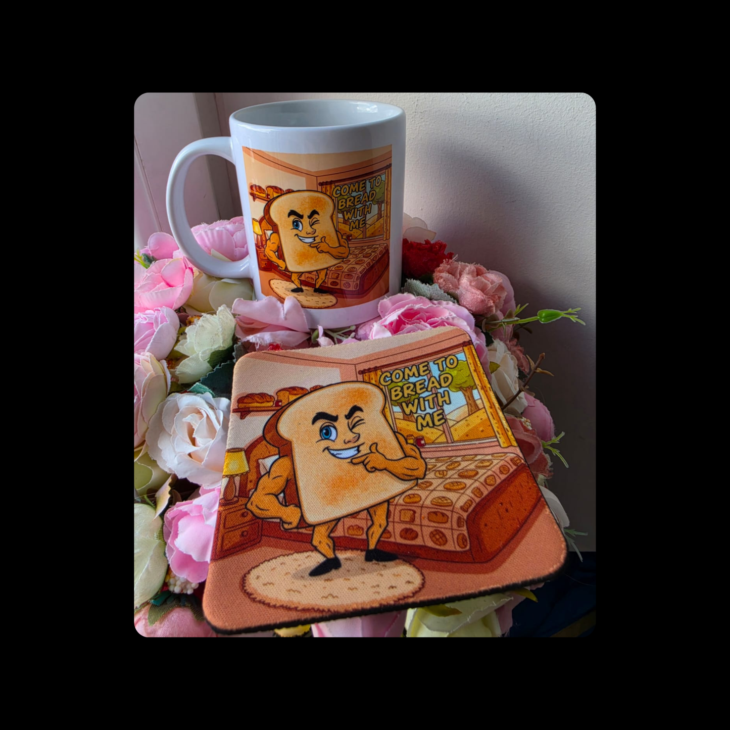 Bread Adult Humour 11oz (330ml) Ceramic Mug & Coaster