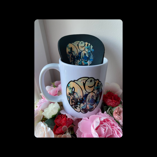 Pretty Green Oasis Definitely Maybe 11oz (330ml) Ceramic Mug & Coaster