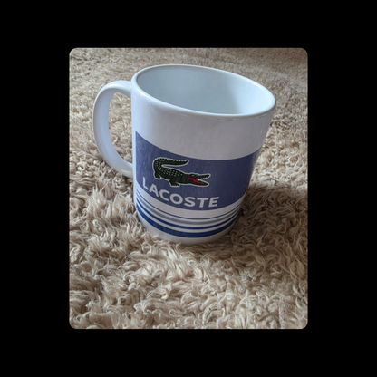 Lacoste White, Blue & Grey 11oz (330ml) Ceramic Mug