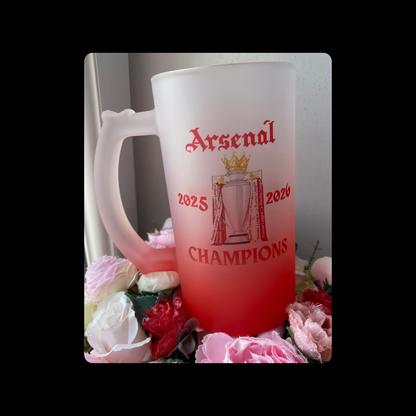 Arsenal Champions 16oz (474ml) Red & White Frosted Stein