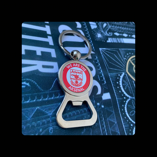 Arsenal 1949-1990 Badge We Are The Arsenal Metal Keyring Bottle Opener