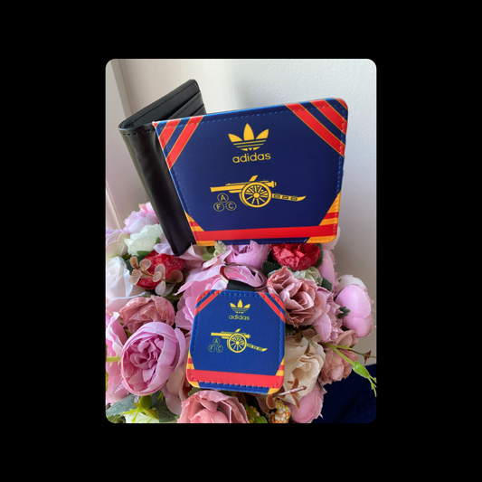Arsenal Adidas Originals Retro Cannon Navy PU Material Wallet & Keyring Gift Box