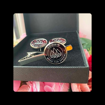 Adidas Made For Spezial Chrome Tie Pin & Cufflinks