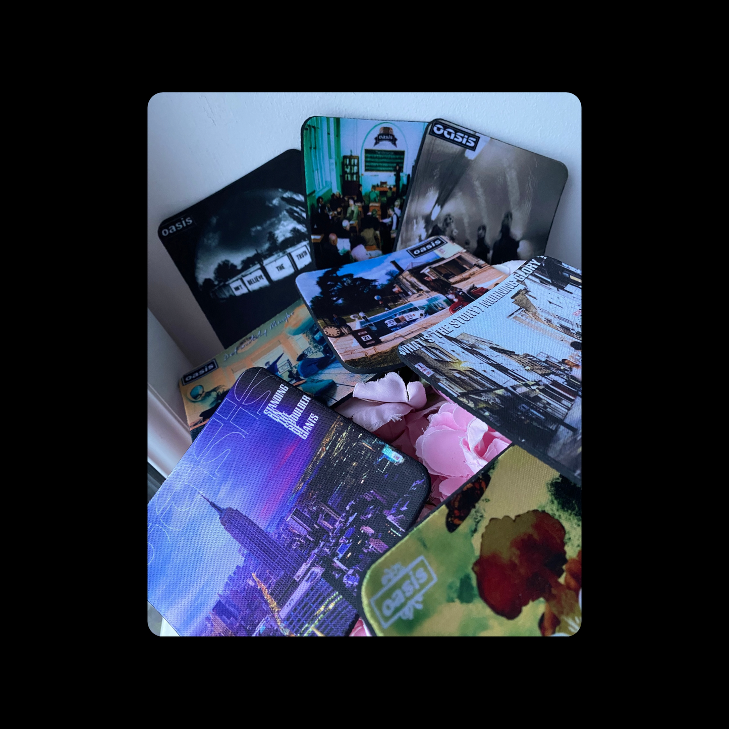 Oasis Album Covers Rubber Backed 10cm Coasters Set of 8