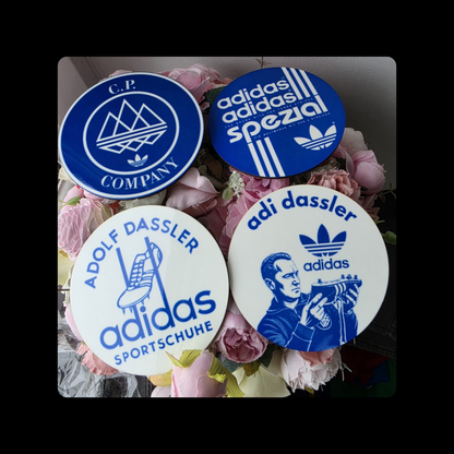 Adidas Blue & White Square 4 Coaster Set 9cm