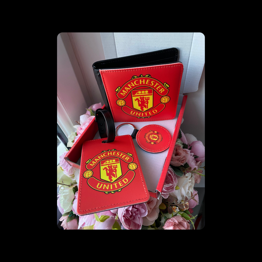 Manchester United Badge Red PU Material Wallet, Luggage Tag & Keyring