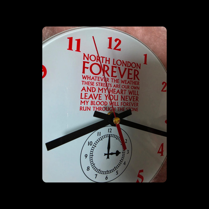 Arsenal North London Forever Lyrics Clock End Clock Round Glass Clock 20cm (8")