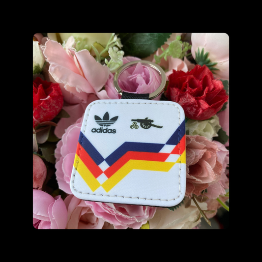 Arsenal Adidas 1989 Germany Style PU Material Square Keyring 5cm