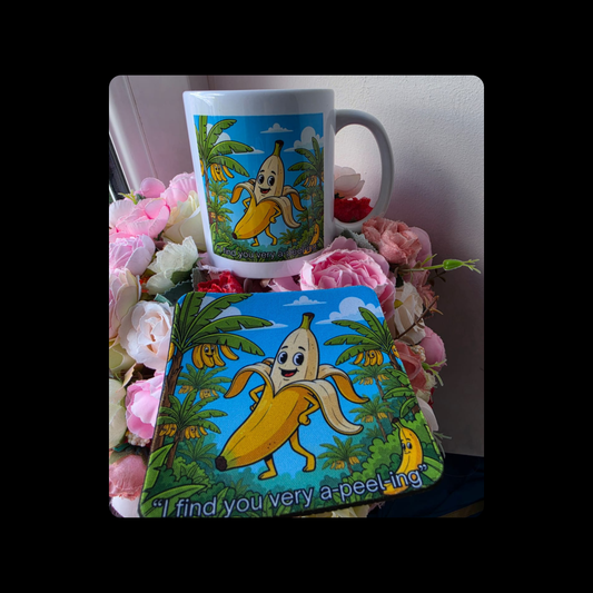 Banana Adult Humour 11oz (330ml) Ceramic Mug & Coaster