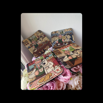 Wallace & Gromit Rubber Backed 10cm Coasters Set of 4