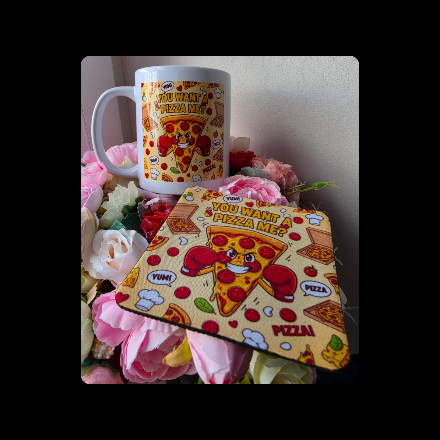 Pizza Adult Humour 11oz (330ml) Ceramic Mug & Coaster
