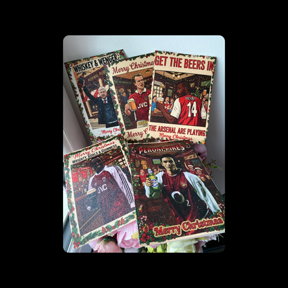 Arsenal Legend A6 Christmas Cards Set Of 5  (Bergkamp, Henry, Pires, Wenger, Wright)