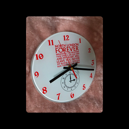 Arsenal North London Forever Lyrics Clock End Clock Round Glass Clock 20cm (8")