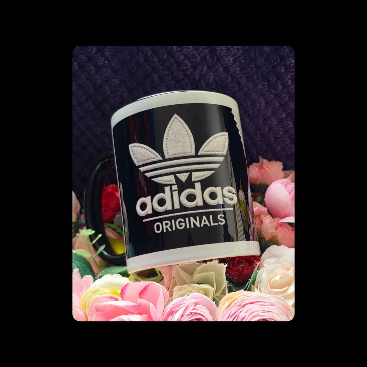 Adidas Trefoil Black & White Two Colour 11oz (330ml) Ceramic Mug
