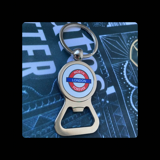 Arsenal Underground Sign North London Forever Metal Keyring Bottle Opener