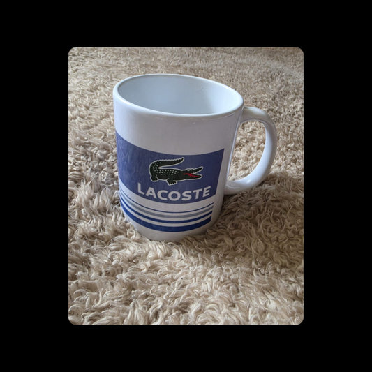Lacoste White, Blue & Grey 11oz (330ml) Ceramic Mug