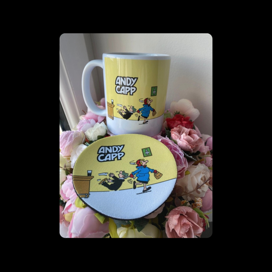 Andy Capp Cartoon 11oz (330ml) Ceramic Mug & Coaster