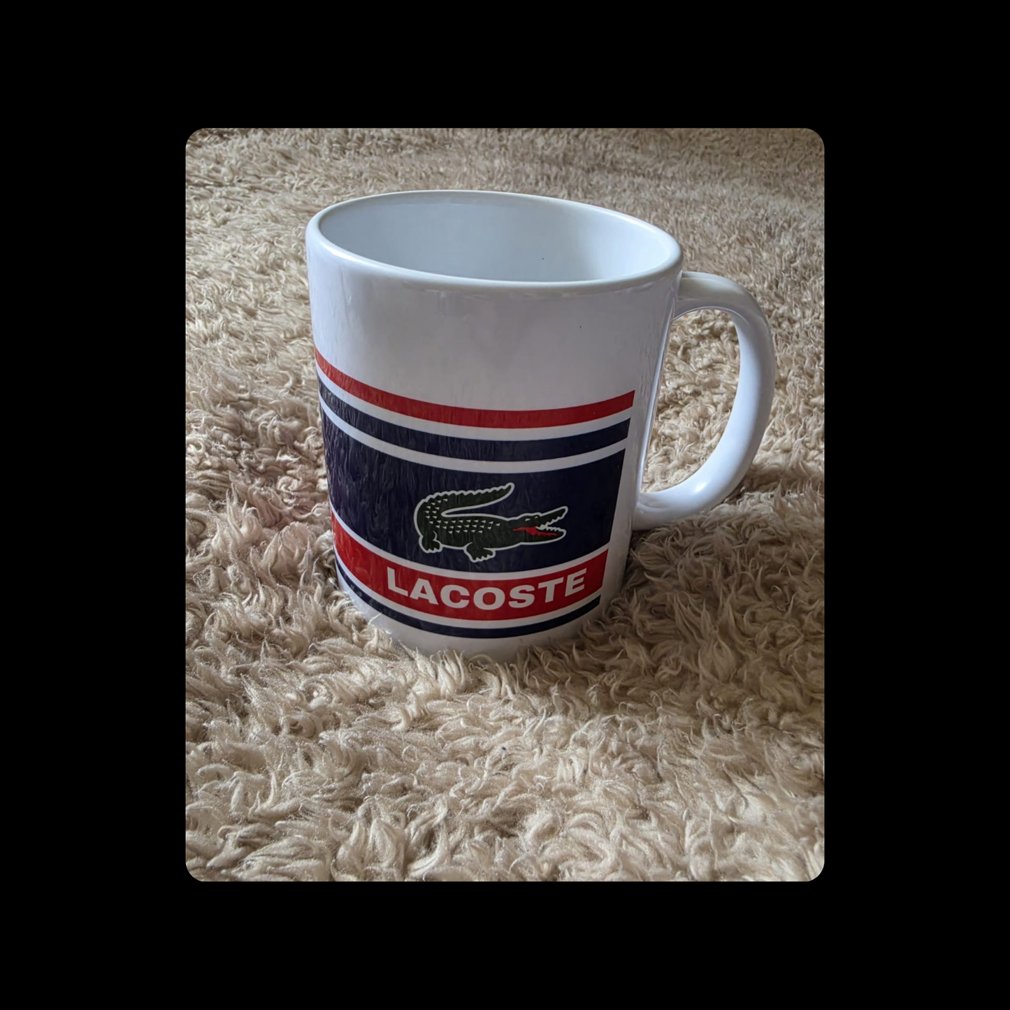 Lacoste White, Navy & Red 11oz (330ml) Ceramic Mug