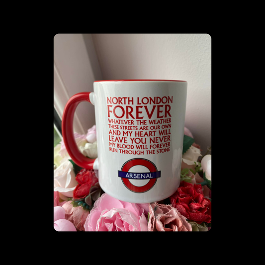 Arsenal North London Forever Lyrics Tube Sign 11oz (330ml) Ceramic Mug