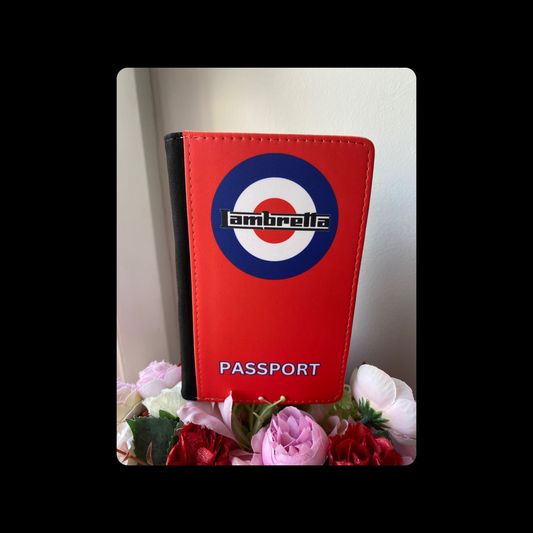 Lambretta Red PU Material Passport Holder