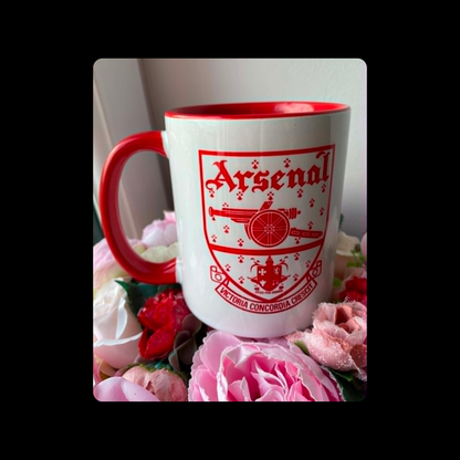 Arsenal 1949-1990 Badge Red & White 11oz (330ml) Ceramic Mug