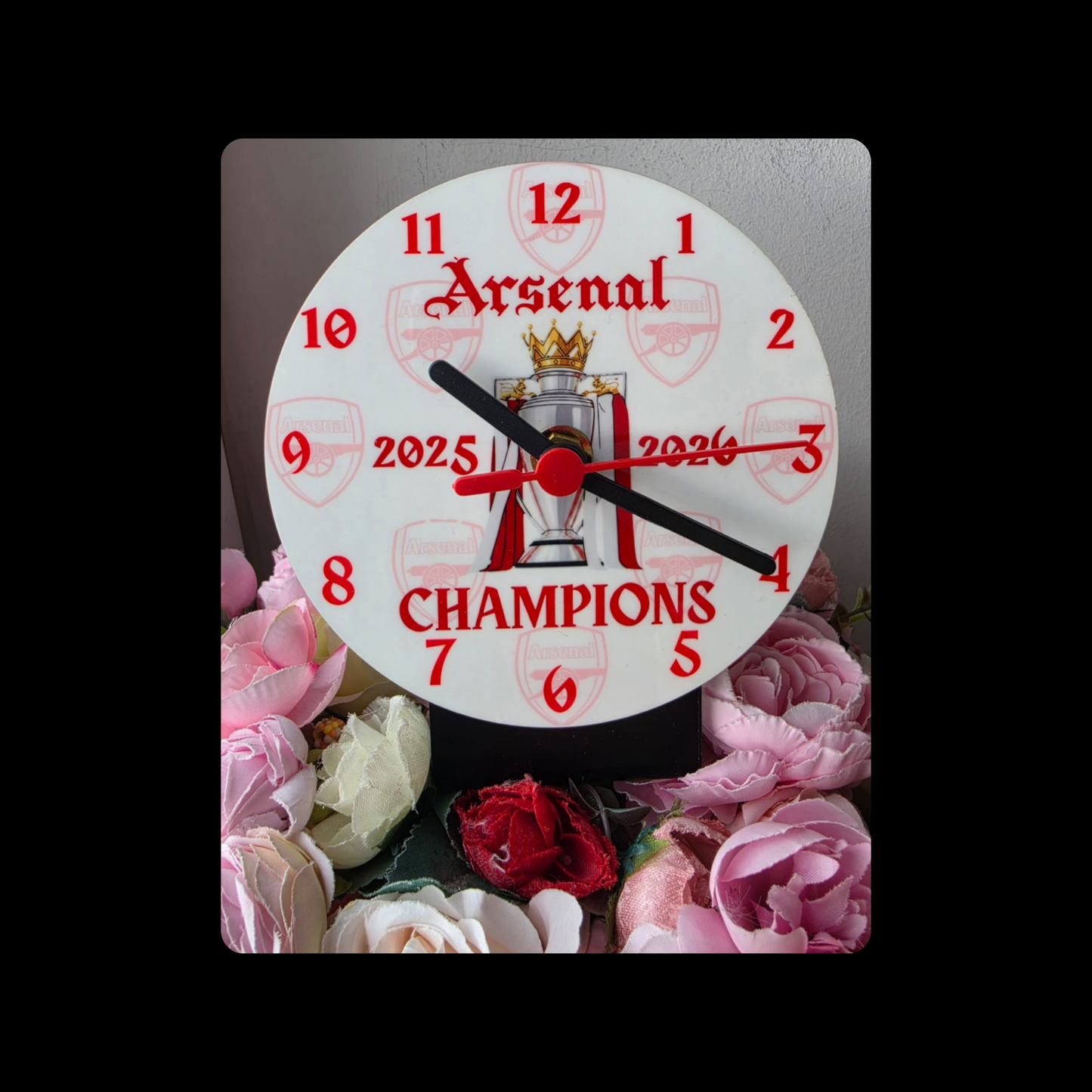 Arsenal Champions Round MDF Desk Clock 12.7cm (5”)