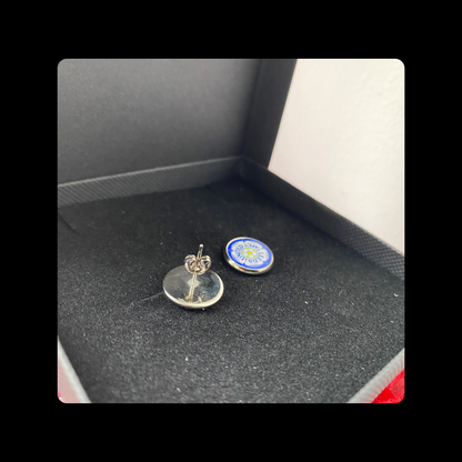 Leeds United 1997-98 Badge Round Stainless Steel Stud Earrings 12mm