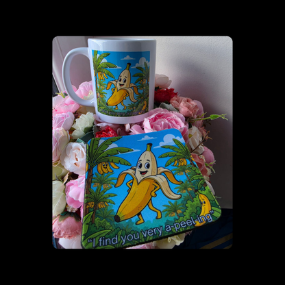 Banana Adult Humour 11oz (330ml) Ceramic Mug & Coaster