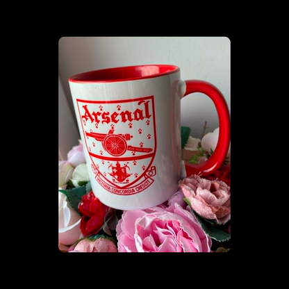 Arsenal 1949-1990 Badge Red & White 11oz (330ml) Ceramic Mug