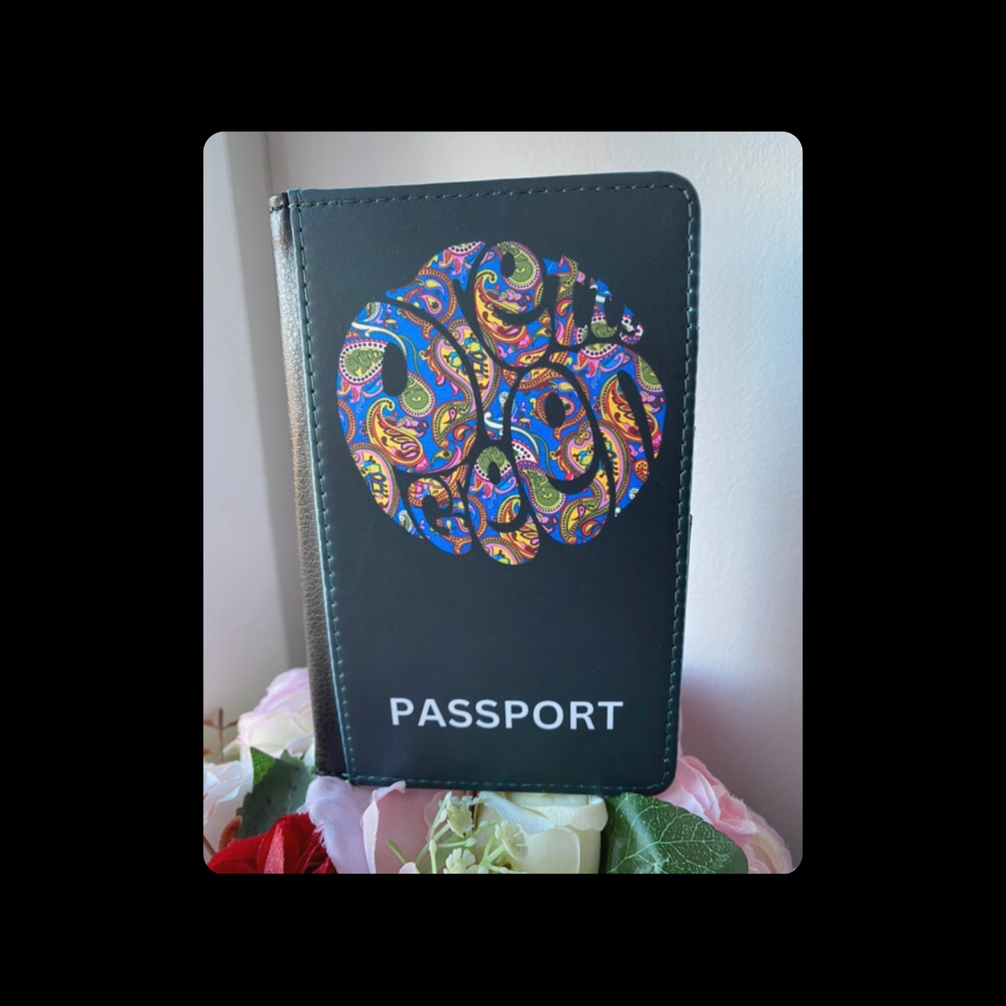 Pretty Green Paisley PU Material Passport Holder Wallet