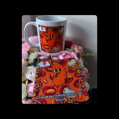 Baked Bean Adult Humour 11oz (330ml) Ceramic Mug & Coaster