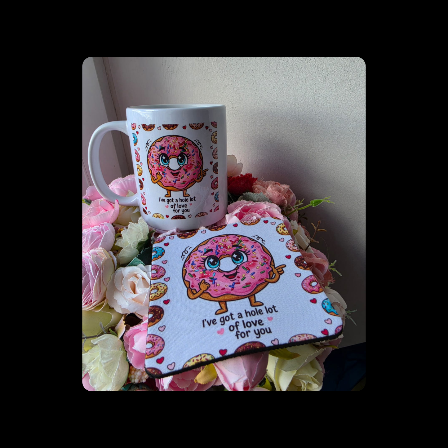 Doughnut Adult Humour 11oz (330ml) Ceramic Mug & Coaster