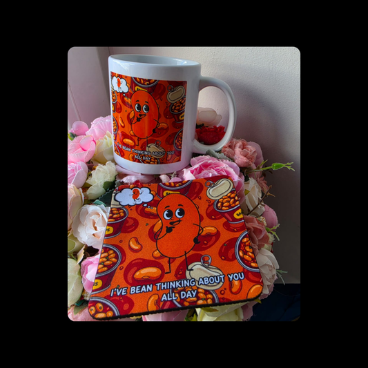 Baked Bean Adult Humour 11oz (330ml) Ceramic Mug & Coaster