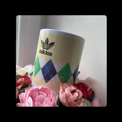 Adidas Originals Argyle Golf 80’s Football Casual Style Cream/Yellow 11oz (330ml) Mug
