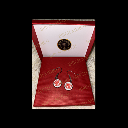 Arsenal Red & White 1936-1949 Badge Round Stainless Steel Earrings 10mm