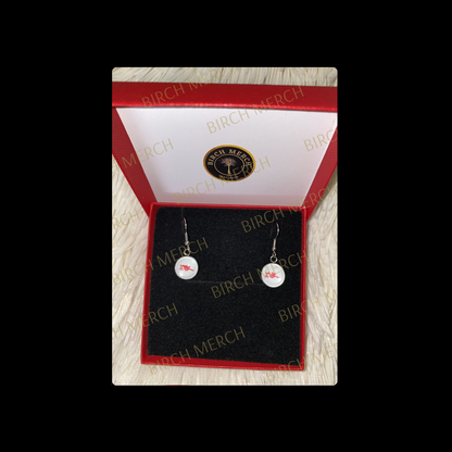 Arsenal Red & White 1978-1979 Badge Round Stainless Steel Earrings 10mm