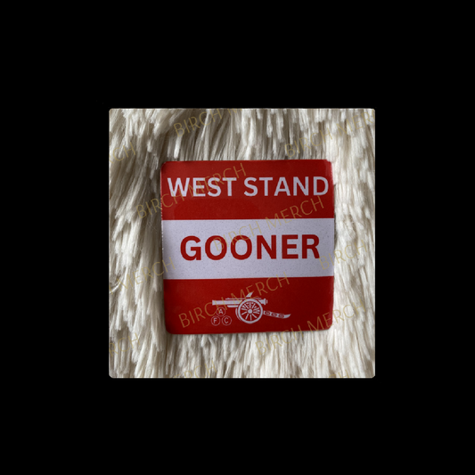 Arsenal West Stand Gooner Red & White Square Magnet 6.5cm x 6.5cm