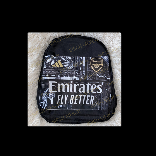 Arsenal 2023/24 Ian Wright Pre Match Kit Black Canvas Backpack 33cm x 31cm