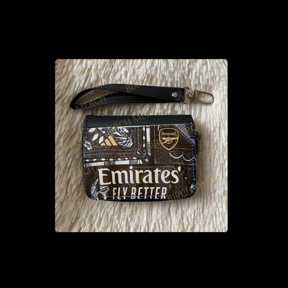 Arsenal 2023/24 Ian Wright Pre Match Kit PU Leather Purse 10.5cm x 7.5cm